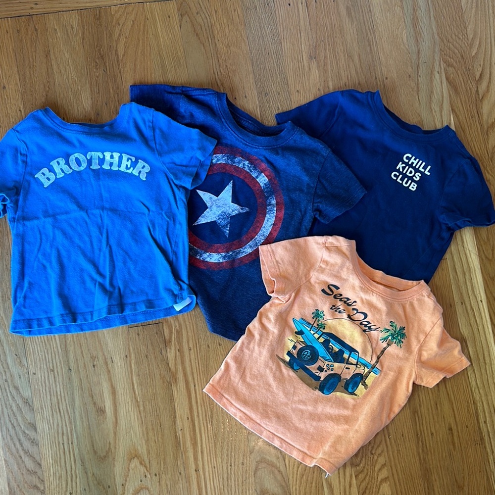 Kids Graphic T-Shirts Set - Blue and Orange